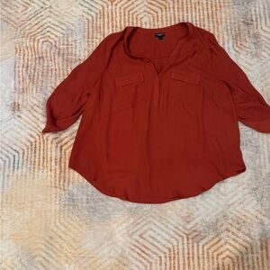Torrid Rust Blouse with Pockets